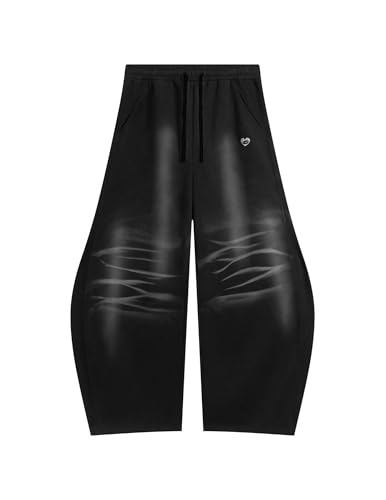 Aelfric Eden Baggy Barrel Sweatpants Womens Washed Wide Leg Sweatpants Drawstring Casual Comfy Lounge Pants