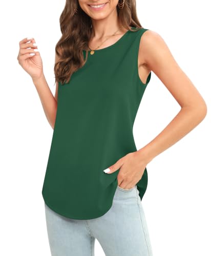 Image of Women's Sleeveless Chiffon Tank Top Business Casual Blouse Tunic Top