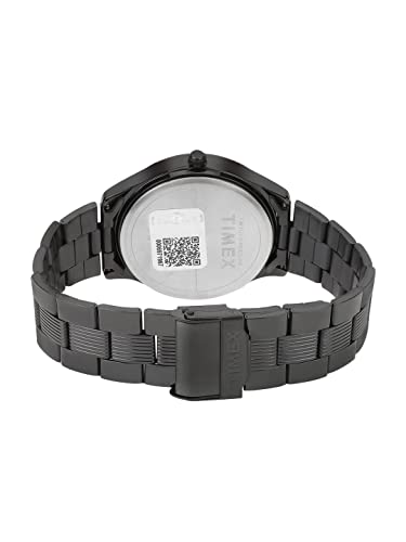 Image of TIMEX Analog Watch for Man with Black Round Dial & Black Stainless Steel Bracelet Band Water Resistant Men's Wrist Watches - TWTG73SMU05