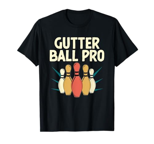 Gutter Ball Pro Bowler Bowling Tenpin T-Shirt