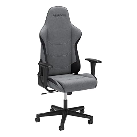 RESPAWN 110 Gaming Chair - Gamer Chair PC Computer Chair, Ergonomic Gaming Chairs, Office Chair with Integrated Headrest, Gaming Chair for Adults 135 Degree Recline with Angle Lock - Grey Fabric Cover