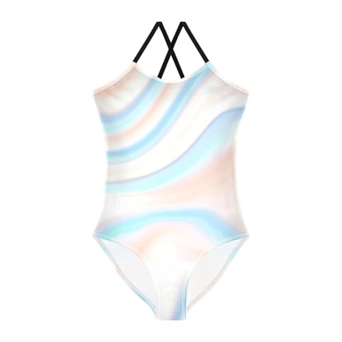 Water Blur Stripe Texture Swimsuit for Girls 1 Piecing Bathing Suits for Teens Toddler Swim Suits for
