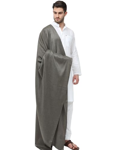 Image of Arvore Bunkaar Dhariwal Men's Plain Faux Cashmilon Woolen Shawl /Lohi (Grey, 45 inchx100 inch)