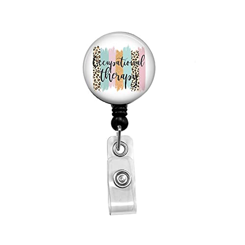 Subwaysds Occupational Therapy Retractable Badge Reel With Alligator Clip，Name Nurse Id Card Badge Holder Reel, Decorative Custom Badge Holder, Black Badge Reel #TOP1