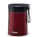 Aladdin Bistro Thermavac Stainless Steel Food Jar 0.4L Burgundy Red – Keeps Hot Or Cold for 5.5 Hours - Double Wall Vacuum Insulation- Leakproof Lunch Container - Dishwasher Safe - BPA-Free