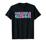 cornhole queen - pouf da donna, stile retrò vintage maglietta