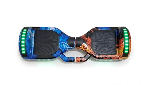 Image of Self-Balancing Hoverboard with Bluetooth Speaker & LED Lights | Smart Balance Technology | Anti-Slip Foot Pads | Built-in Battery Indicator | Carry Handle | Multicolour Design | For Kids & Adults