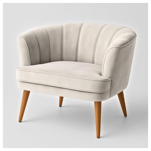 Poltrona Cadeira Decorativa para Sala de Espera Recepção Resistente Ergônomica MOBLAN decor (Bege)