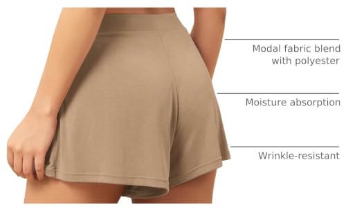 Image of ODODOS 2-Pack Ultra-Soft Modal Lounge Shorts for Women - Lightweight & Breathable Sleepwear, 3 inch Inseam