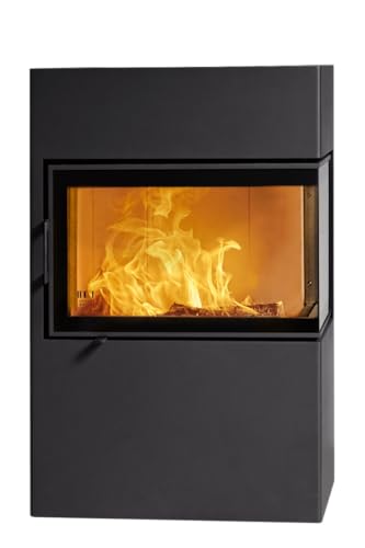 AUSTROFLAMM Kaminofen Dexter 2.0 | Türanschlag rechts | 6, 0 kW | Gussgrau | Scheitholz & Holzbriketts | Externer Luftanschluss unten vorbereitet