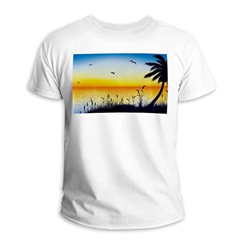 T-shirt coucher de soleil en coton pour vos sorties d'été et moments détente