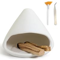 Bruciatore Artigianale Per Palo Santo In Ceramica Verde – Piatto Per Incenso E Salvia, Alto 12 Cm - 3