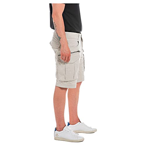 Replay Herren Cargo-Shorts Joe Short Regular-Fit mit Stretch, Aluminium 205 (Beige), 30W – Ansicht 4