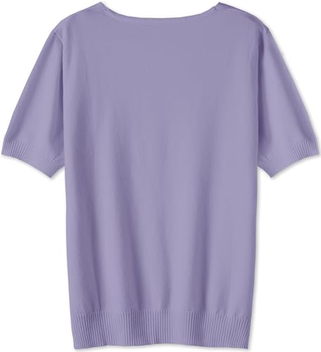 Image of DAIMIDY Women's Short Sleeve Sweater V Neck Summer Knit Tops | Business Casual Tops| Soft,Lightweight,Breathable and Comfortable| Perfect for Shopping,Date,Vacation,Daily Wear Etc.
