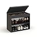 Produktbild KOMTO Schuhbank mit Sitzfläche - Schuhregal Bank mit Stauraum Schwarz 60 x 48 x 32 cm Kleiner Schuhschrank mit Sitzbank Flur Bank Garderobenbank Sofia