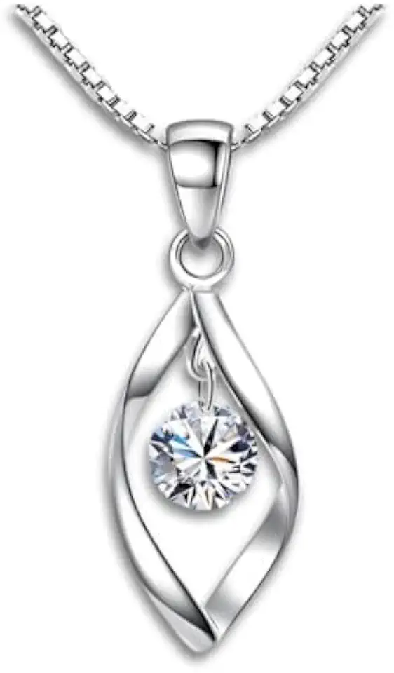 Colar Feminino Aço Inoxidável com Pedra Zircônia "Crystal Life" – Antialérgico & Elegante – Acompanha Bolsa de Veludo