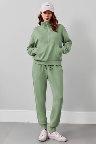 Image of PINSPARK 2 Piece Sets for Women Long Sleeve Half Zip Tracksuit Jogger Sets