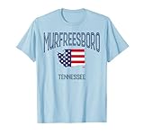 Murfreesboro Tennessee TN Athletic Retro USA Flag T-Shirt