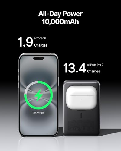 Image of INIU for MagSafe Slimmest Portable Charger, Original Qi2 Certified Wireless Fast Charging, 10000mAh 45W Power Bank with USB C Cable, Flight-Safe Battery Pack for iPhone 17-12 Series, Pretty Pink
