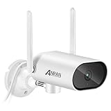 【Pan Rotating 180°】Outdoor Security Camera 1080P, ANRAN WiFi Home Surveillance Bullet Waterproof Camera with Two-Way Audio,Super Night Vision,Motion Detection,Remote Access,2.4Ghz WiFi,Use Wired Power