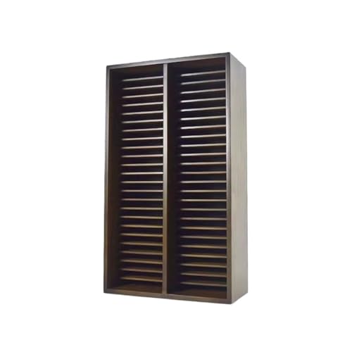 Portadiscos de madera para evitar caídas: estante vertical dos pisos estable 2