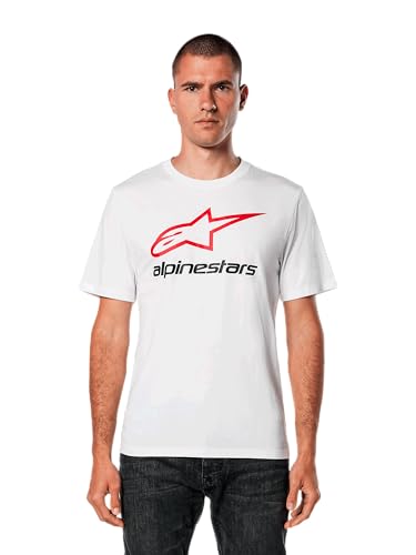 Image of Alpinestars Always 2.0 CSF Tee, Casual Sportswear Shirt, Cotton-Poly Blend, Soft Hand Print, XL White /Red