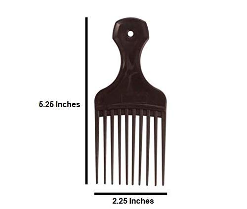 Peine plástico afro 10 púas 5.5" pack 4 miniatura 5