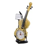 UTHCLO Kreativer Mini wecker aus Kunststoff Niedliche Kleine Violine Tisch Nachttischuhr Praktischer...