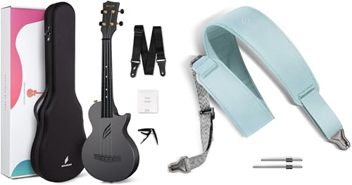 Enya Concert Ukulele Nova U 23’’ Carbon Fiber Travel Ukulele with Beginner Kit includes online lessons & enya Magnetic Strap