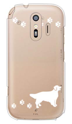 ガールズネオ docomo らくらくスマートフォン F-01L/F-42A ケース (いぬのお散歩/ホワイト ゴールデンレトリバー) FUJITSU F-01L-PC-YSZ-01518