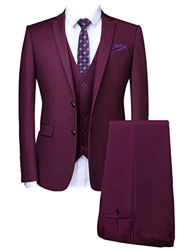 Costume 3 pièces homme coupe ajustée bleu marine pour mariage et banquet