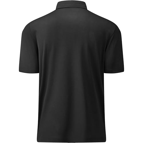 Image of Mens Golf Shirt Short Sleeve Moisture Wicking Dry Fit Performance Solid Pique Collared Golf Polo Shirts for Men