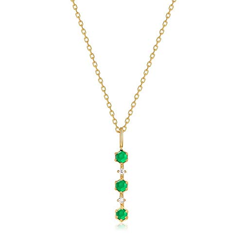 Agate verte naturelle pendentif blanc géométrique hexagonal pour femme
