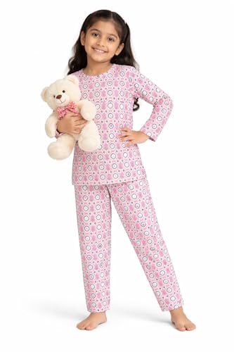 Image of NammaBaby Girl's Soft Cotton Night Suit (Printed T-Shirt & Pant Set /Girls Night Dress /Nightwear) Pack of 1