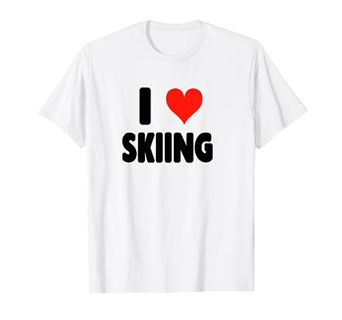 I Love Skiing - Cuore Sci Sciatore Neve Montagna Sport Invernali Maglietta