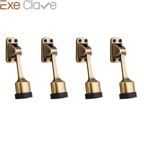 Image of Luxury Door Stopper in Gold | Heavy Duty Metal Door Stops for Home Office | Anti Slip Decorative Door Holder | Modern Gold Finish Door Stop Set for All Floors (Set of 4)
