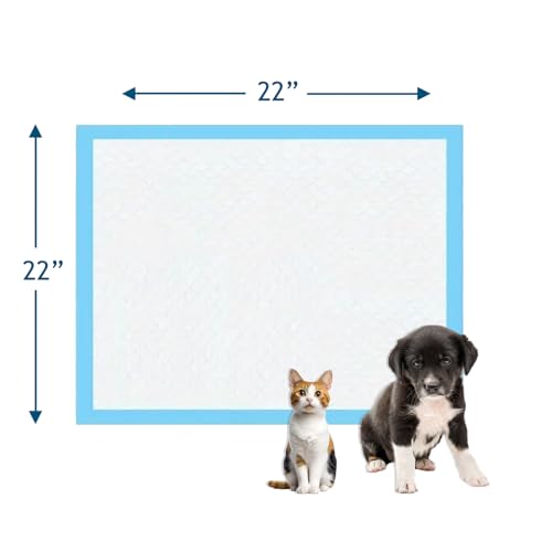 Image of Puppy Pee Pads, 200 Count, 22 x 22 Inch Dog Wee Wee Training Pads, Leak-Proof Quick Absorb 6-Layer Design for Pet Potty Training, Ideal for Puppies, Cats, Rabbits, Guinea Pigs, Blue