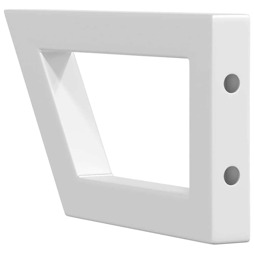 Juego de 2 soportes para lavabo, color blanco, trapezoidal, de acero, 15 x 30 cm, montaje en placa de pared, consola para baño, cocina, soporte de 100 kg