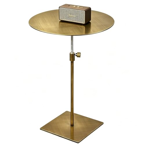 Table d'appoint réglable en inox doré de 50 à 70 cm pour canapé