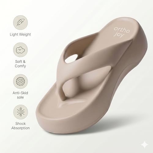 Image of ORTHO JOY Orthopedic Slippers for Women | Soft Cushioned EVA Flip Flops with Arch & Heel Support | Lightweight Anti-Slip Comfort Footwear for Daily Wear, Indoor & Outdoor