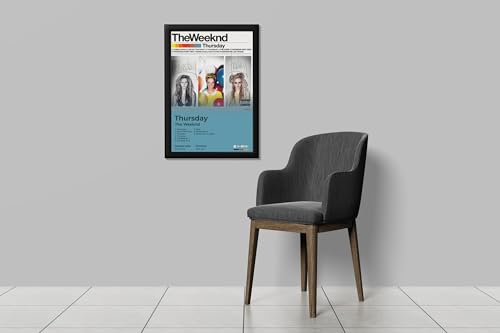 Image of BLINKART The Weekend - Thrusday Wall Photo Frames | Wall Art for Bedroom, Living Room, Studio or Office | Album Cover Print with Spotify Song Link QR Code | Gift for Fans - 8x12 In