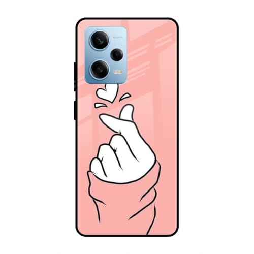 Image of SmashItUp Finger | Pink | Heart | Girl Design Designer Printed TPU Metal Case Mobile Back Cover for Redmi Note 12 Pro 5G