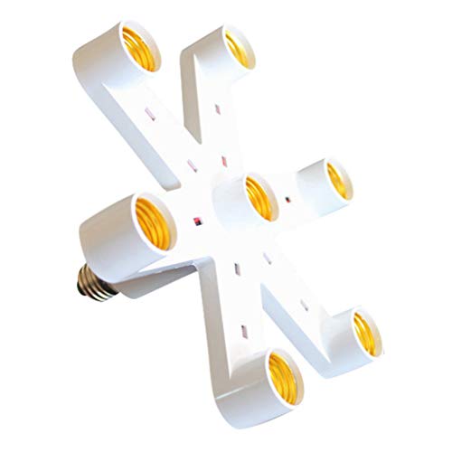 Gmgod???Bulb Adapter,7 in 1 Light Splitter E27 Base LED Converter Adapter Socket Lamp Holder White