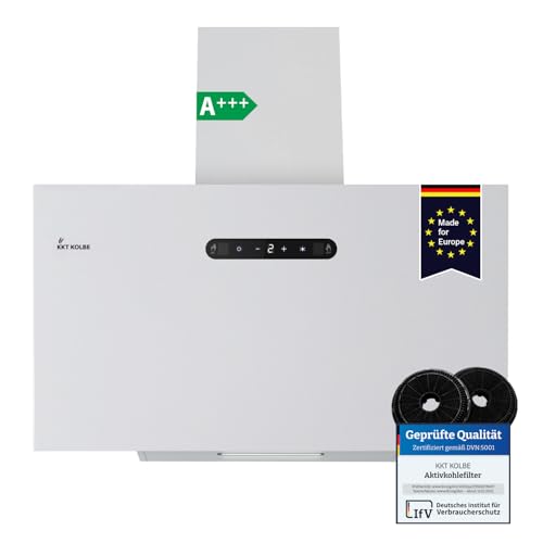 KKT KOLBE Campana extractora 60 cm A+++ | aire de circulación de aire de escape | campana de pared libre de cabeza | blanco | metal | iluminación LED | control de gestos | SensorTouch | filtro de