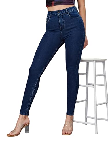 Image of Miss Chase Women's Skinny Fit High Rise Regular Length Denim Stretchable Jeans