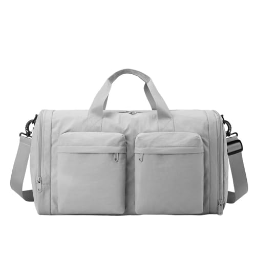 【ChopEase】ボストンバッグダッフル 3way スポーツ 小型 ジム 折りたたみ 旅行メンズ レディース 撥水加工 超軽量 修学旅行 合宿 出張 アウトドア マルチポケット収納荷物キャンバスヨガスポーツジム (グレー)