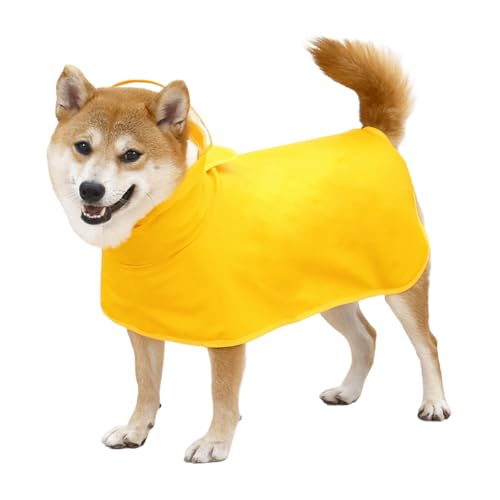 UOSIA 犬用レインコート 防水 犬用雨コート フッド付き 調節可能 通気性 全身カバー 雨ジャケット 小型、中型、大型、特大型犬用