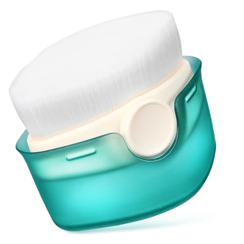 PENIKOKO ファンデーションブラシ コンパクト 携帯用 平筆設計 均一塗 日焼け止めクリーム対応 メイクブラシ カバー付き 精密コント メイクア