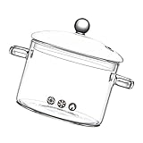 VANZACK Hitzebeständiger Glas kochtopf aus Borosilikatglas mit Deckel Klarer Suppentopf für...