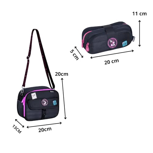 Kit Mochila Luluca Com Lancheira Termica e Estojo Matelassê 2025 (PRETO)